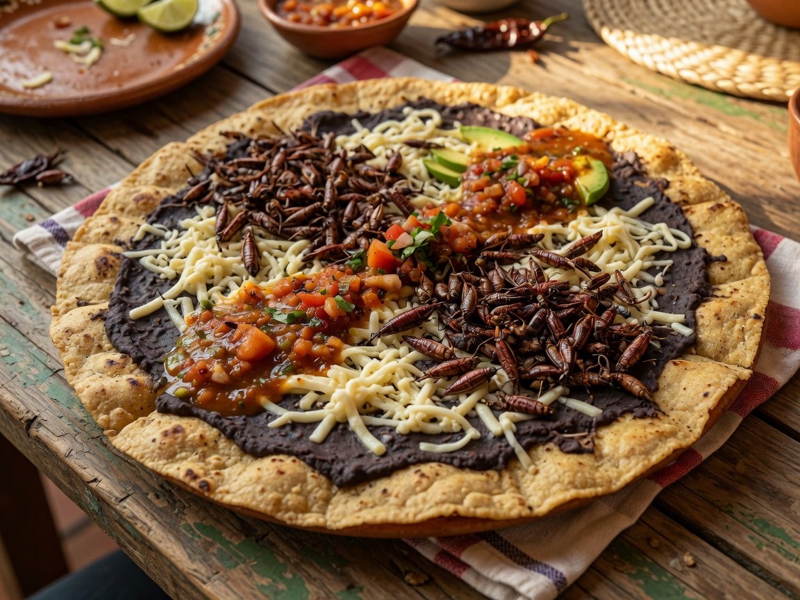 Tlayuda de chapulines